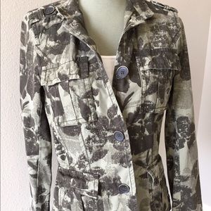 Eddie Bauer Floral Camo Military Style Jacket