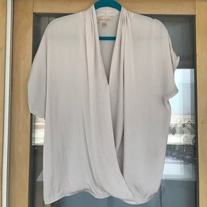 Silky pale blush colored blouse