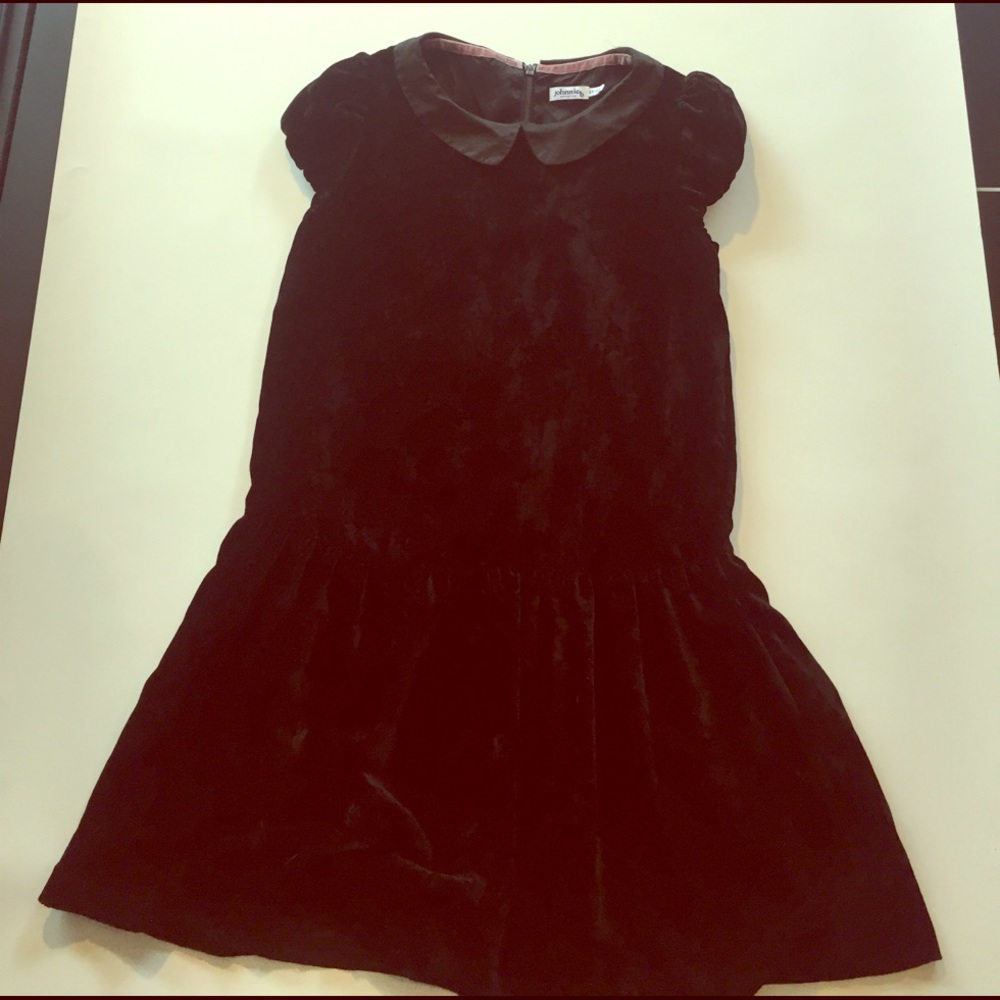 Crushed black velvet dress
