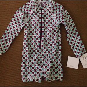 Toddler girls one piece rash guard bathing suit