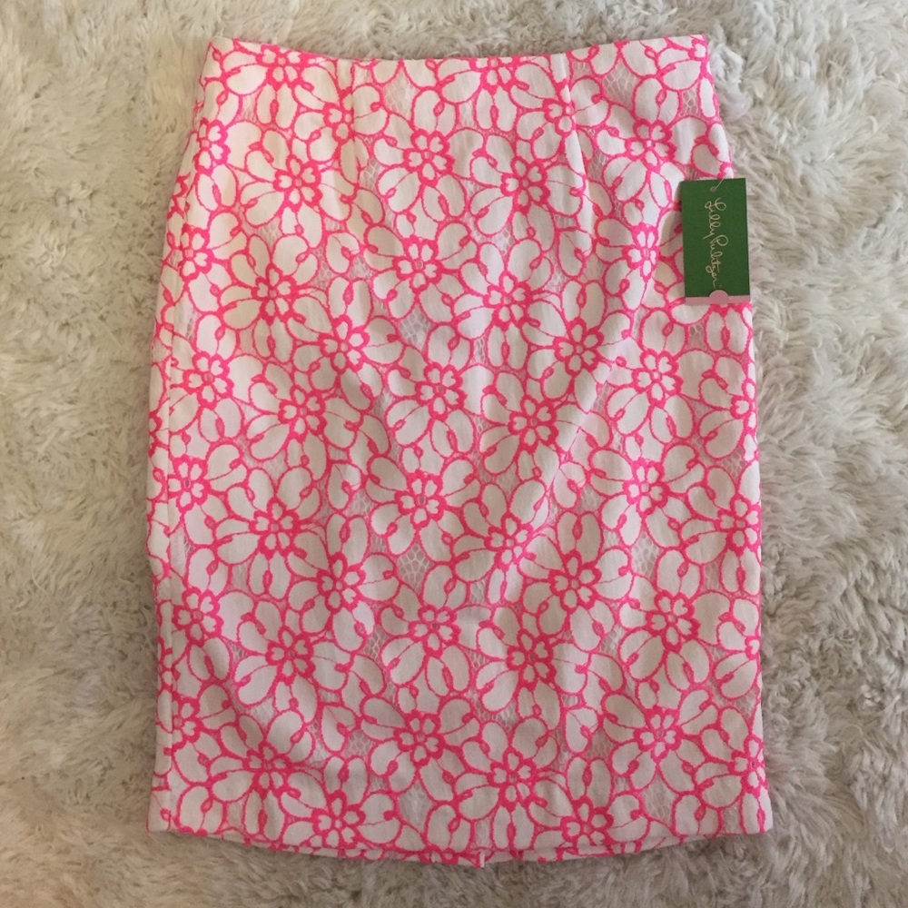 NWT Lilly Pulitzer sz. 4 pink/white Hyacinth Skirt