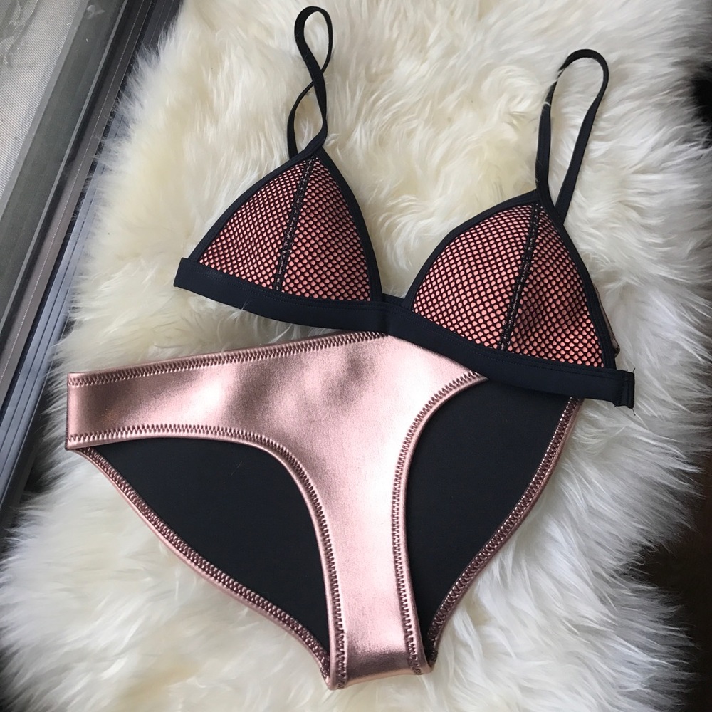 Triangl Swimwear rose gold neoprene bikini