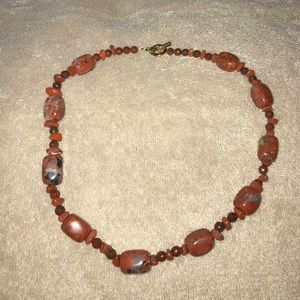 Coral/orange stone necklace