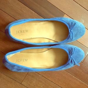 Jcrew blue suede flats