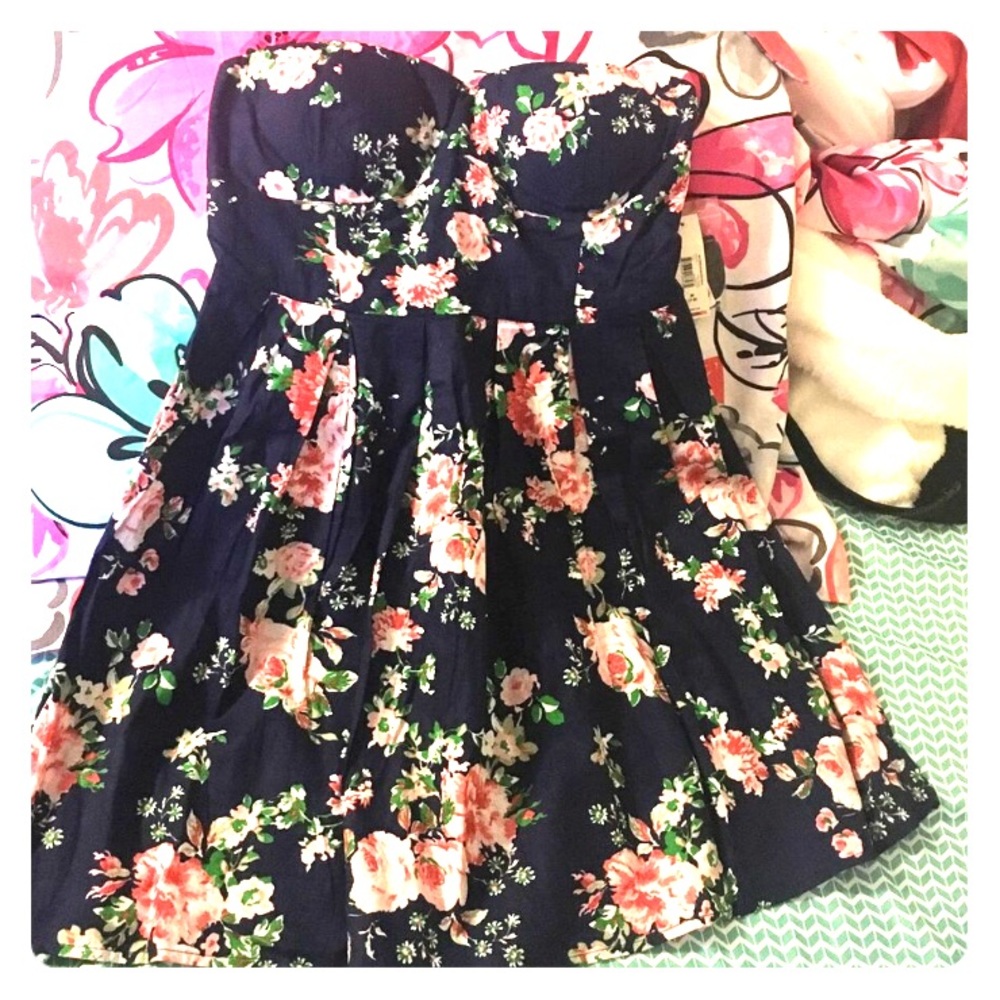 Navy floral dress