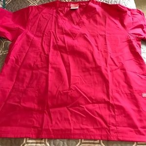 New pink scrub top