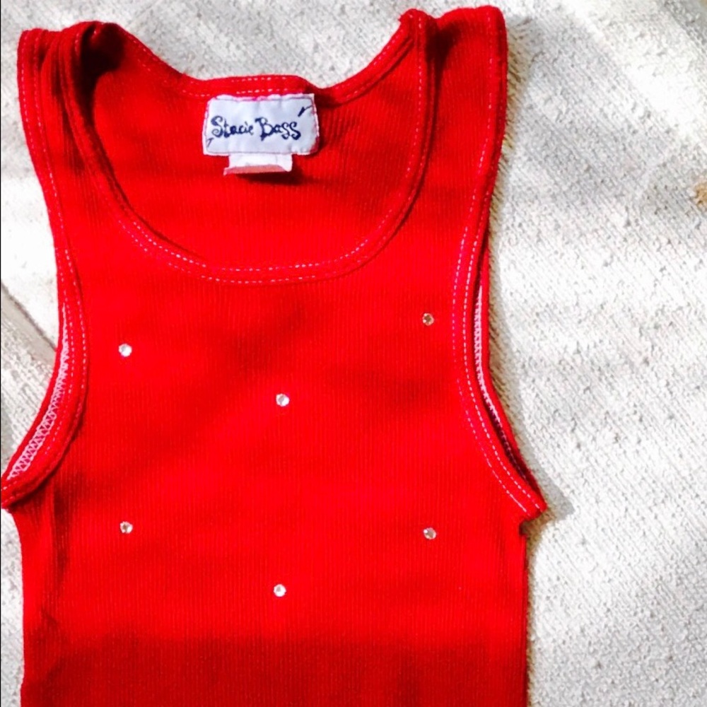 Stacie Bass Tank w/ Swarovski Crystals Size Small