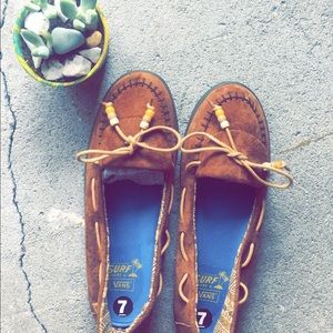 Vans moccasin brown slip on shoes