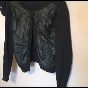 Cardigan leather sweater
