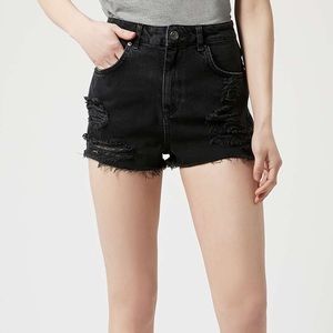 High waisted TOPSHOP MOTO jean shorts