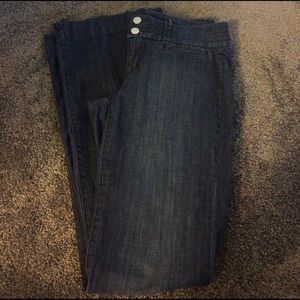 WHBM  blue denim wide-leg jeans
