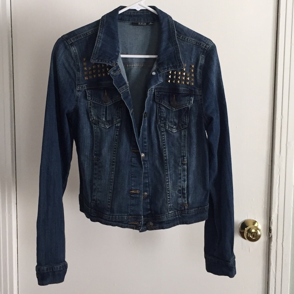 A.n.a denim jacket with brass/gold studs