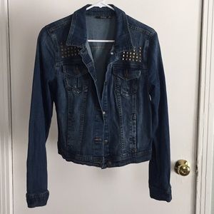 A.n.a denim jacket with brass/gold studs
