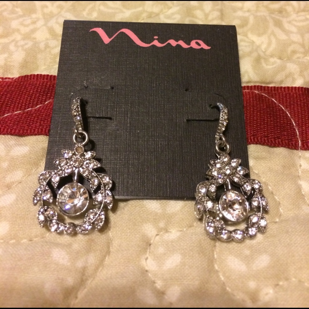 Nina Everly Silver & Crystal Earrings