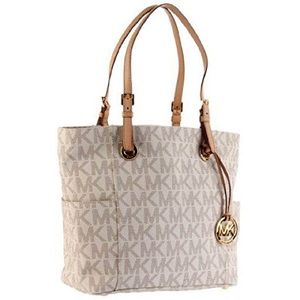 Michael Kors Jet Set Logo Print Vanilla Purse