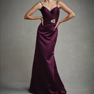 Enzoani Love Style G8 Eggplant Satin Long Gown