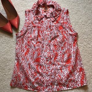 Tory Burch Orange sleeveless blouse