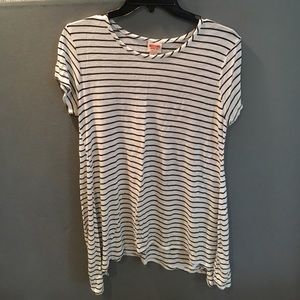 Target black&white striped tee size medium