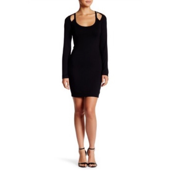 🎉CLEARANCE🎉 Black Long Sleeve Cut-Out Mini Dress - Picture 2 of 7