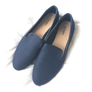 NWOT navy blue wool smoking shoes