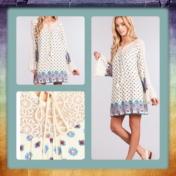 Ivory Bell Sleeved Dress - Picture 3 of 5