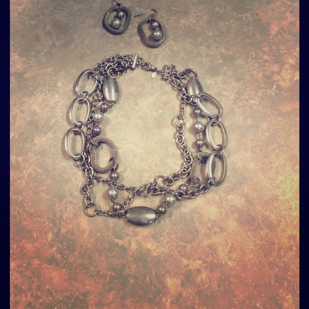 Statement necklace with matching earrings