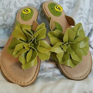 Pistachio Green Born Flip Flops 9