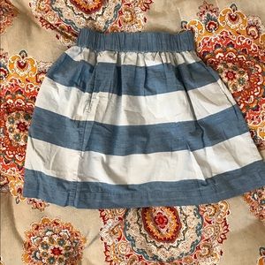 Striped skirt, chambray and white