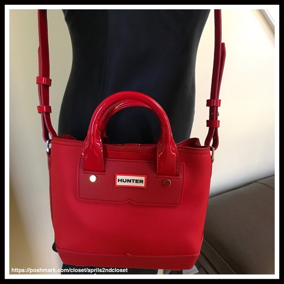 HUNTER ORIGINAL RED RUBBER MINI TOTE BAG - Picture 4 of 8