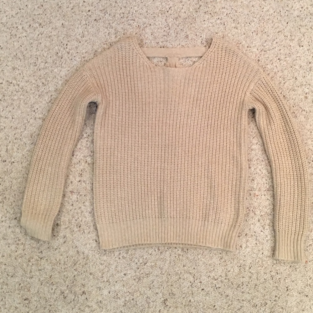 UrbanOutfitters cream cutout sweater size XS