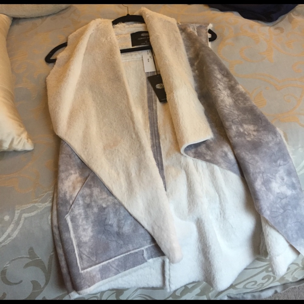 Naked zebra faux fur vest