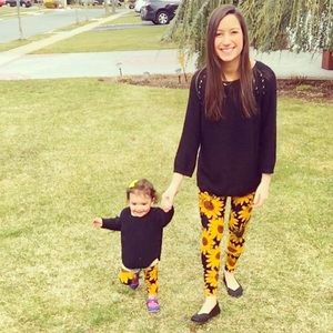 Lularoe Mommy and me sunflower leggings