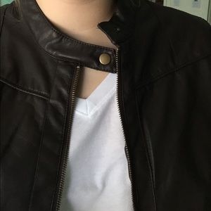 Brown Leather Jacket Size L