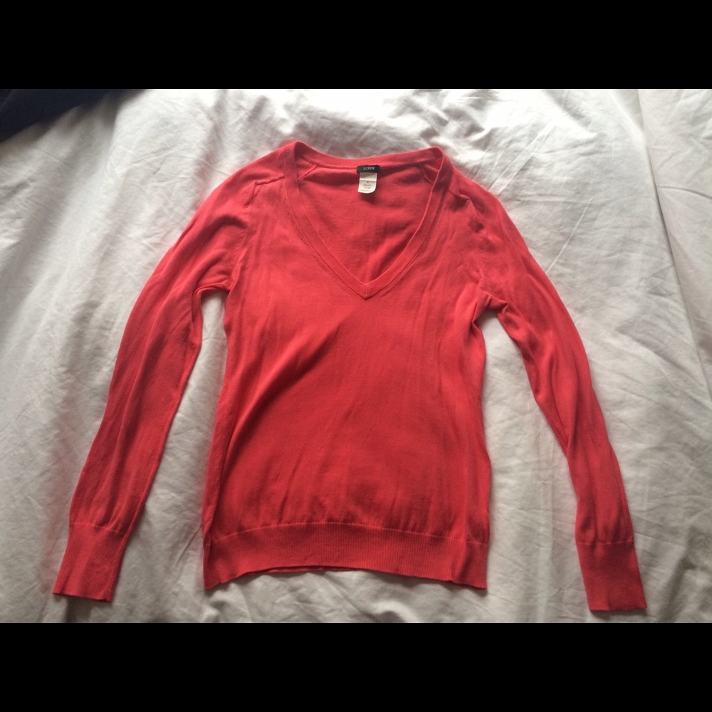Pink J. Crew V-Neck Sweater
