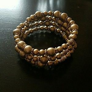Gold bead wrap bracelet