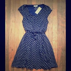 Navy polka dot dress