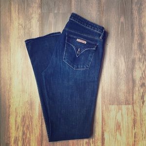 Hudson skinny straight denim.