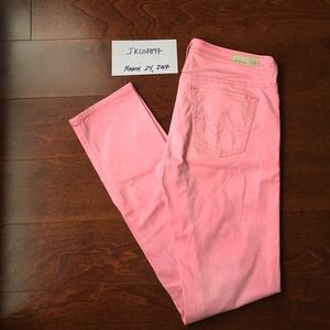 AG the Stilt Cigarette Leg Pink Jeans