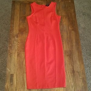 Orange midi dress