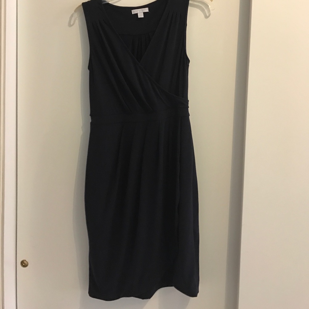 New York and Co. navy wrap dress.