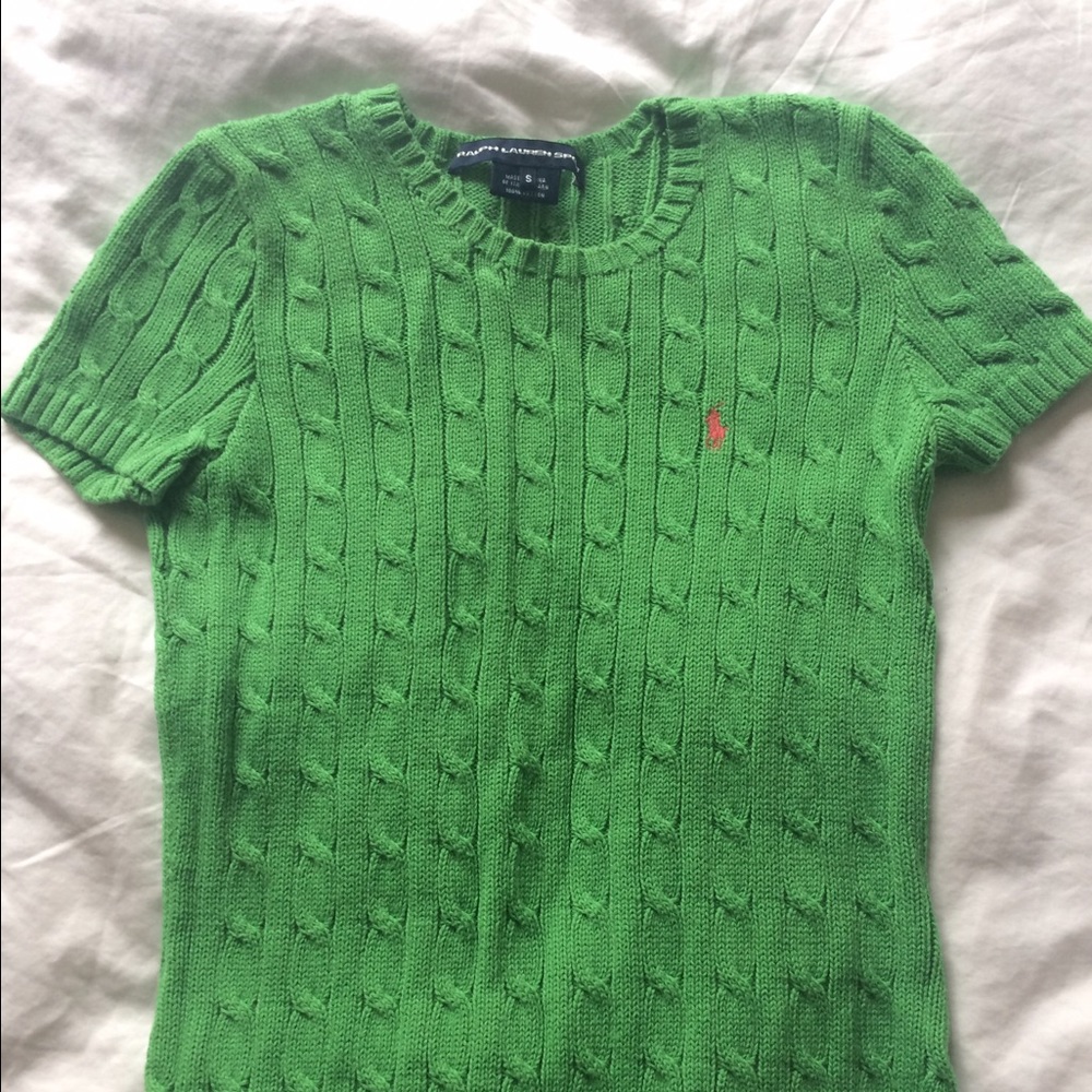 Ralph Lauren Sport Cable Knit Short Sleeve Sweater