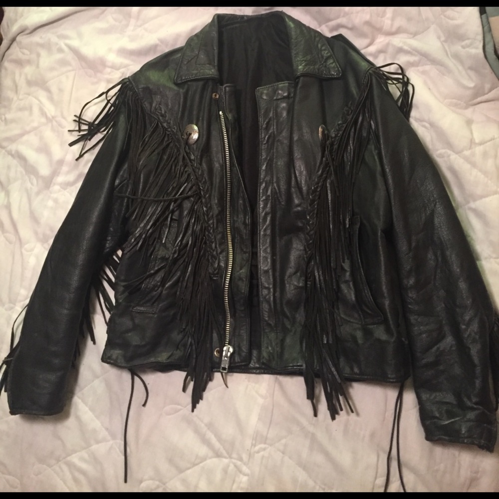 Leather bikers jacket genuine leather