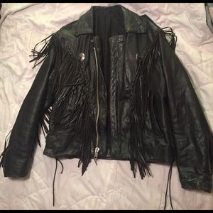 Leather bikers jacket genuine leather