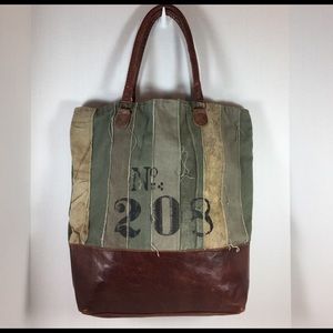 Mona B Vintage Style Canvas Tote Bag