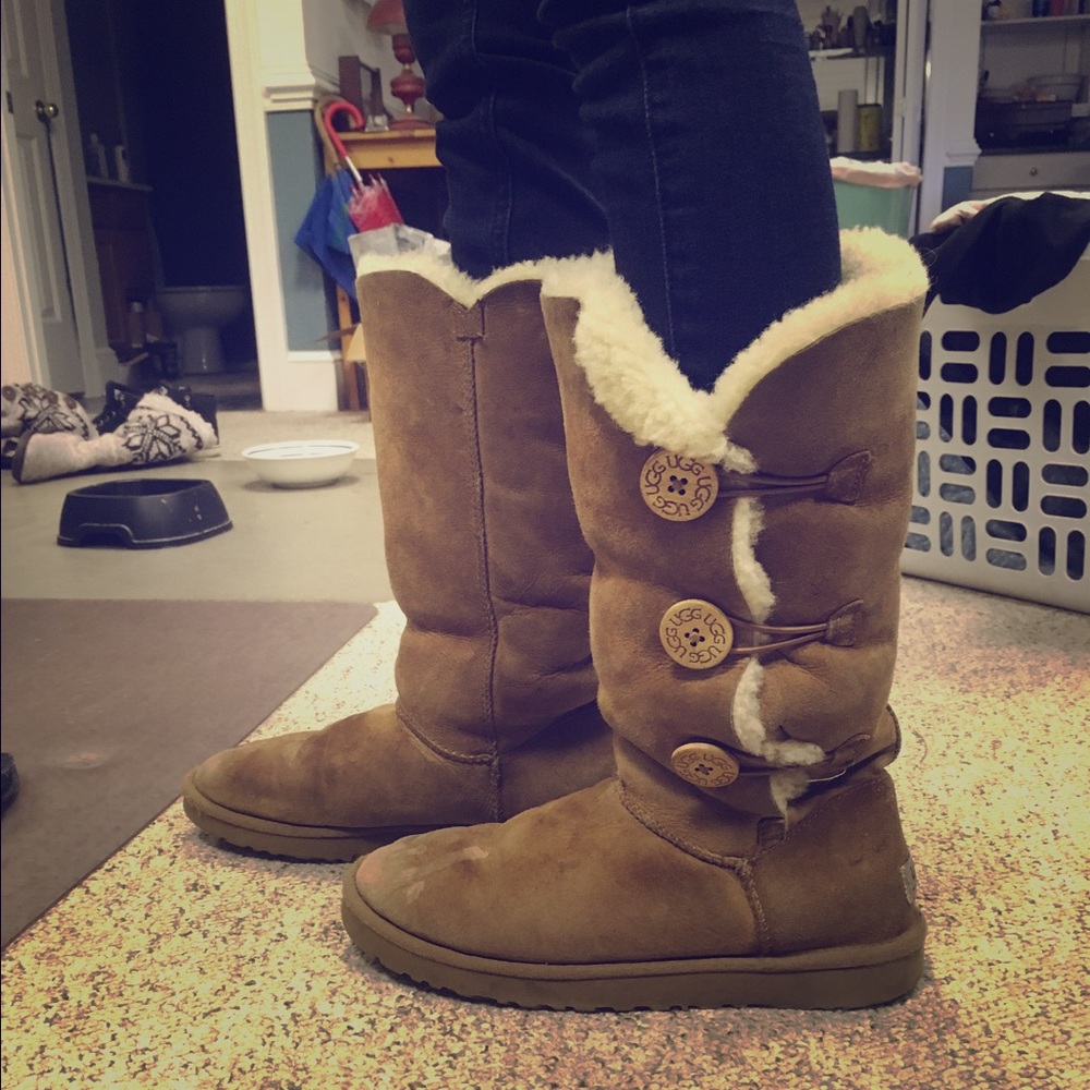 UGG Brown Genuine Wool Lined Mid-Calf Boots