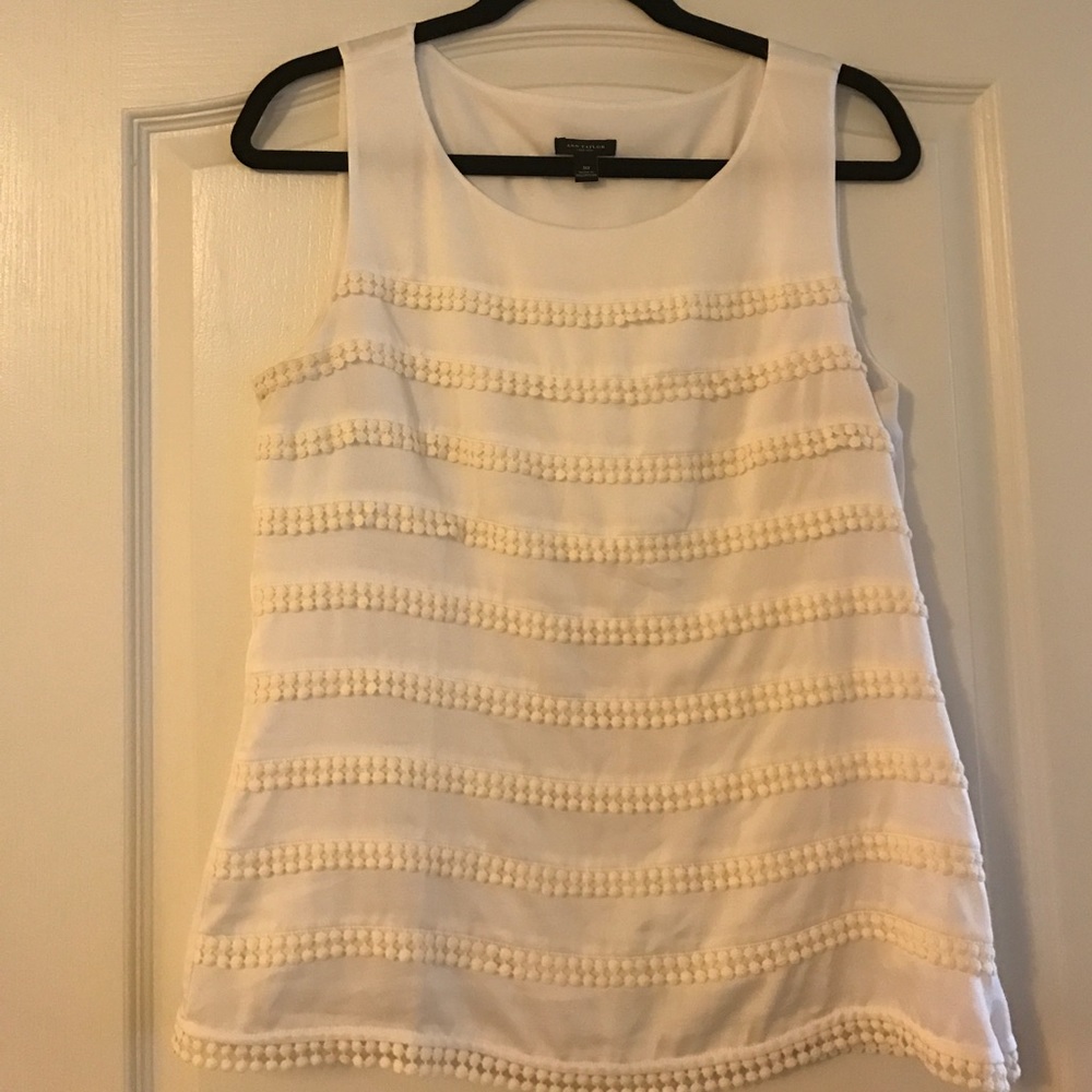 Ann Taylor fully lined white eyelet blouse!