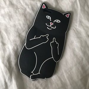 Cat middle finger soft case