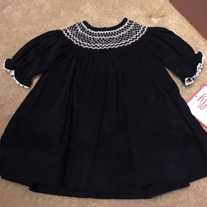 Navy smocked dress