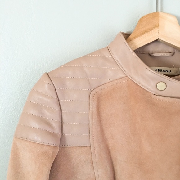 J BRAND | Cardiff Leather Jacket in Rose Suede - Picture 2 of 4