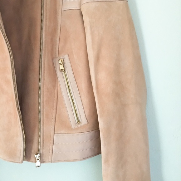 J BRAND | Cardiff Leather Jacket in Rose Suede - Picture 3 of 4
